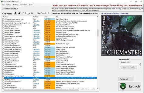 v1.8.4 Update for the Total War Mod Manager has been released!.